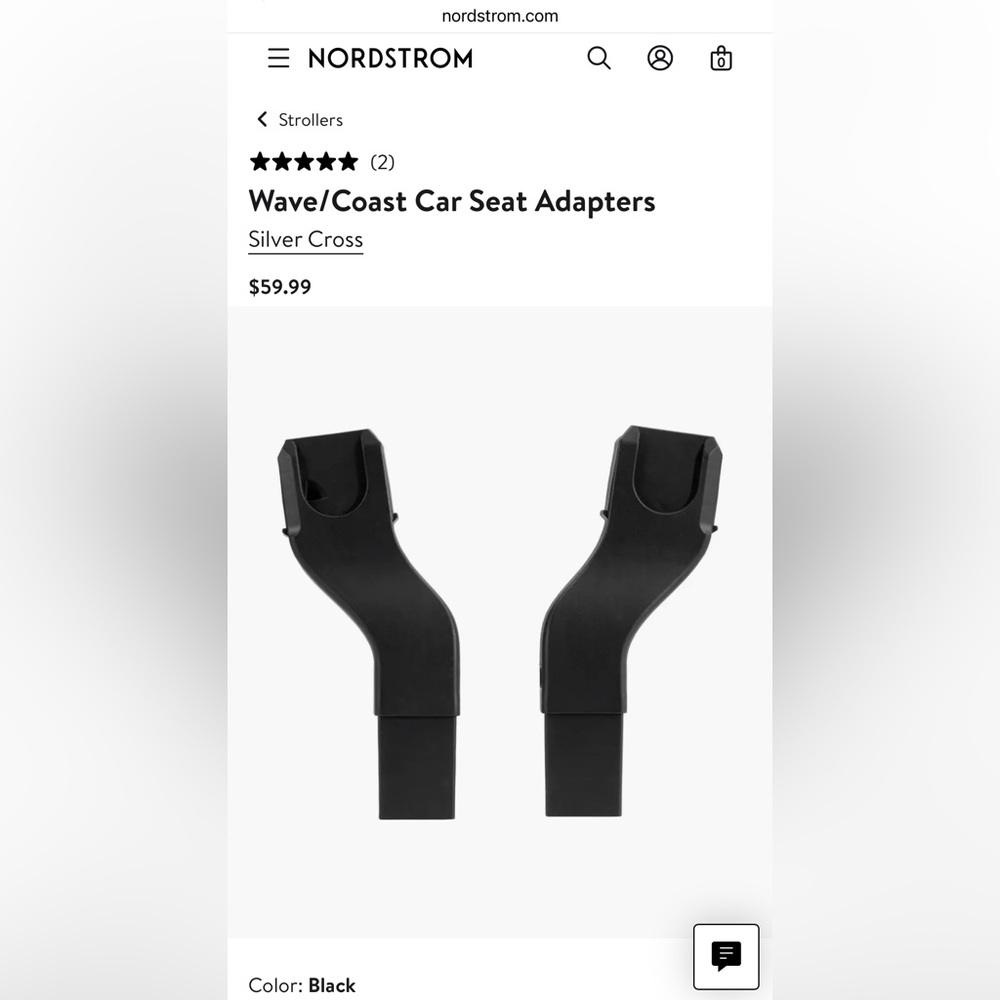Silver Cross WAVE Car Seat Adaptors - Black